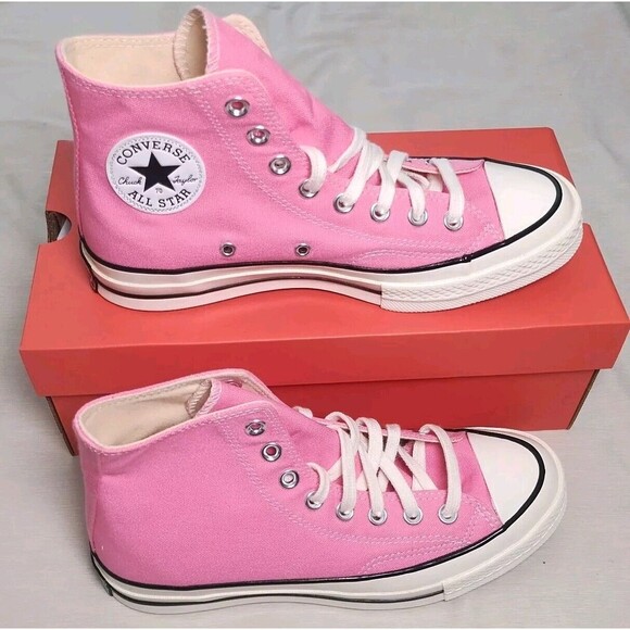 Converse Chuck 70 Hi Prime Pink White Egret Black High Top Walk Gym NIB Sz M7 W9 - Picture 2 of 8